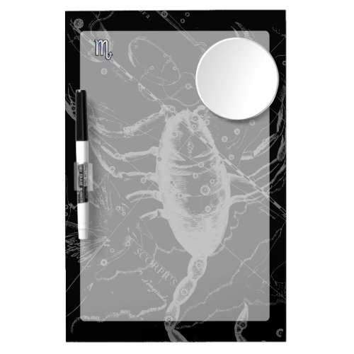 Chrome like Scorpio Zodiac Sign on Hevelius 1690 Dry Erase Board With Mirror