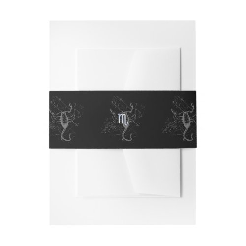 Chrome like Scorpio Zodiac Sign on Hevelius Invitation Belly Band