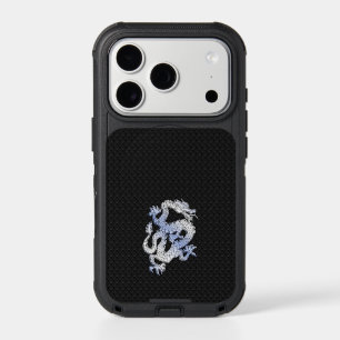 Chrome like silver Dragon Black Snake Skin style iPhone 17 Pro Case