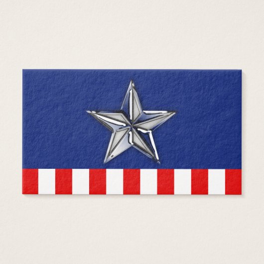 Chrome Like Silver Star Festive Patriotic Colors (Front)