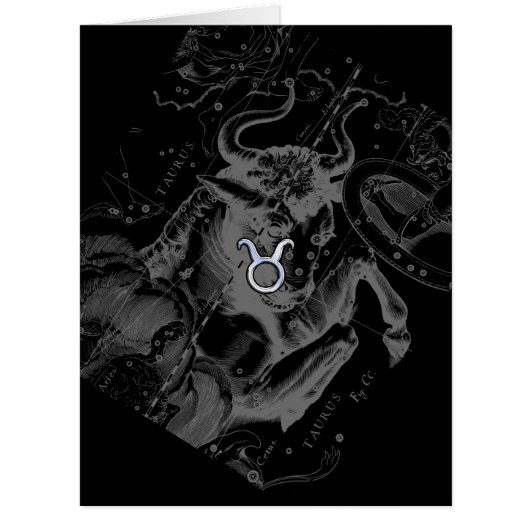 Chrome like Taurus Sign on Hevelius Cards (Front)