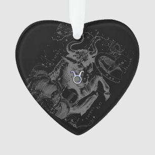 Chrome like Taurus Sign on Hevelius Ornament