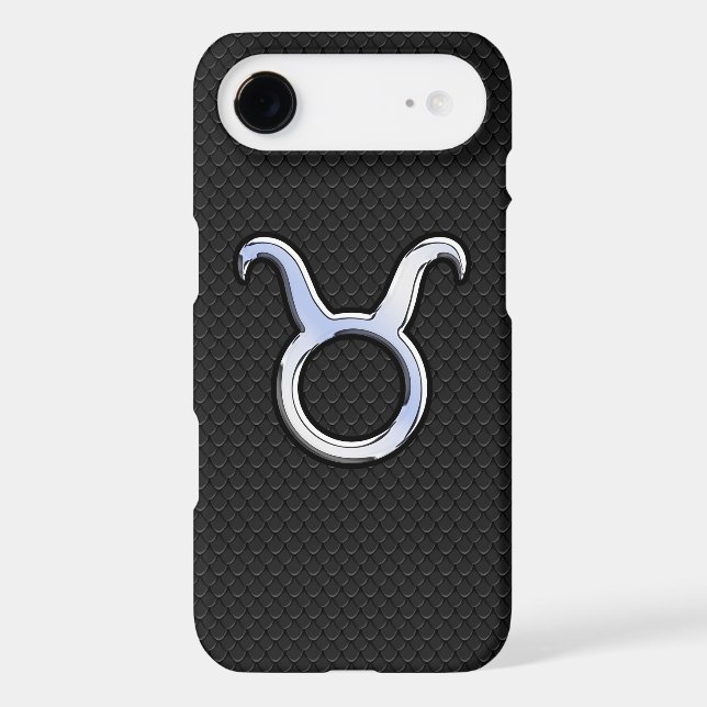 Chrome Like Taurus Zodiac Sign Applique Case-Mate iPhone Case (Back)