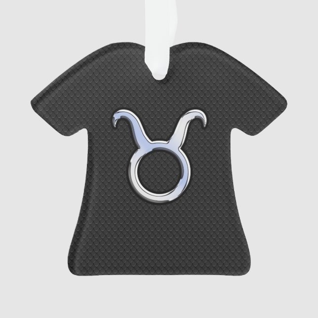 Chrome Like Taurus Zodiac Sign Decor Ornament (Front)