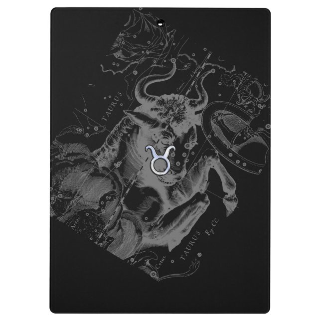 Chrome like Taurus Zodiac Sign on Hevelius Clipboard (Back)