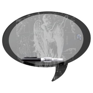 Chrome like Virgo Zodiac Sign on Black Hevelius Dry Erase Board