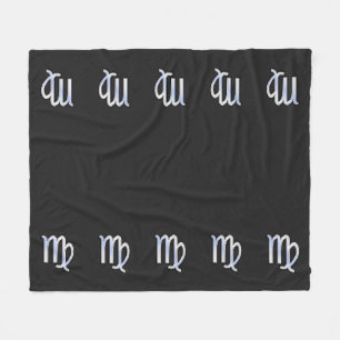 Chrome Like Virgo Zodiac Sign on snake skin Fleece Blanket