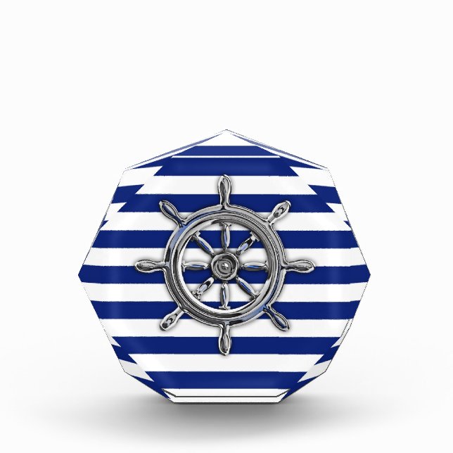 Chrome Like Wheel on Nautical Stripes Award (Front)