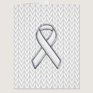 Chrome Like White Knit Ribbon Awareness Print