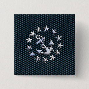 Chrome Like Yacht Flag Automotive Grille Print Button