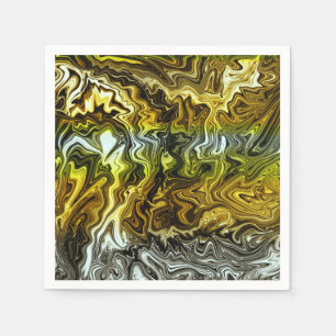 Chrome Liquid Metallic Gold Silver Cool Party Napkins
