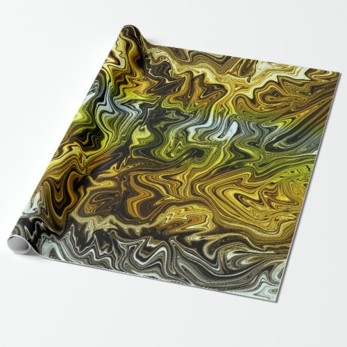 Chrome Liquid Metallic Gold Silver Cool Party Wrapping Paper