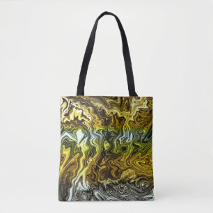 Chrome Liquid Metallic Gold Silver Cool Tote Bag