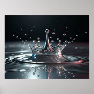 Chrome Liquid Splash Poster