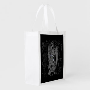 Chrome looks Virgo Zodiac Sign on Hevelius Reusable Grocery Bag