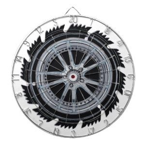 Chrome Mag Wheel Dart Board