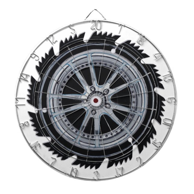 Chrome Mag Wheel Dart Board (Front)