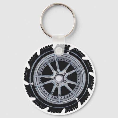 Chrome Mag Wheel Keychain