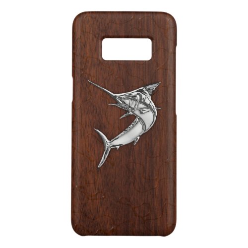 Chrome Marlin Fish on Wet Mahogany Print Case_Mate Samsung Galaxy S8 Case