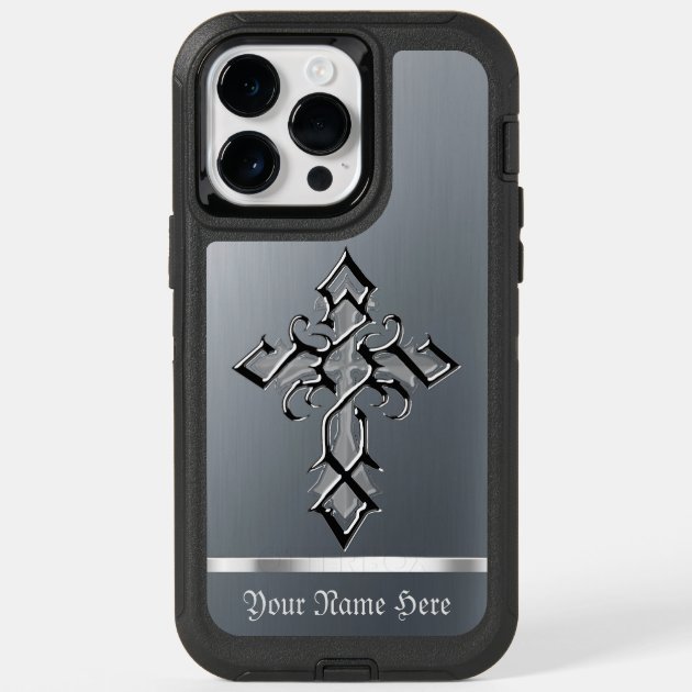 Chrome Medieval Cross iPhone 14 Pro Max Case Zazzle