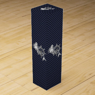 Chrome Mermaid on Carbon Fiber Print Wine Box