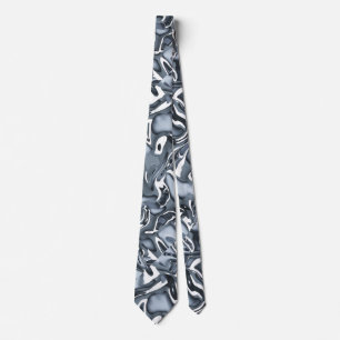 Chrome Metallic Flow Neck Tie