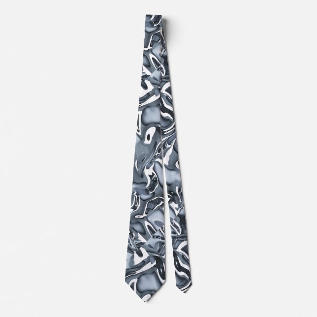 Chrome Metallic Flow Neck Tie (Front)