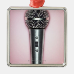 Chrome Microphone Metal Ornament