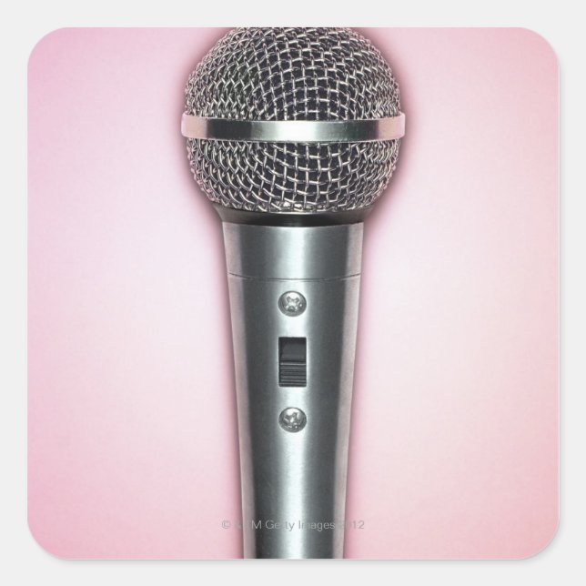 Chrome Microphone Square Sticker (Front)