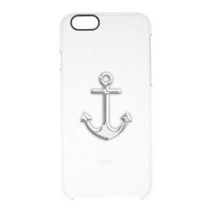 Chrome Nautical Anchor Print Clear iPhone 6/6S Case
