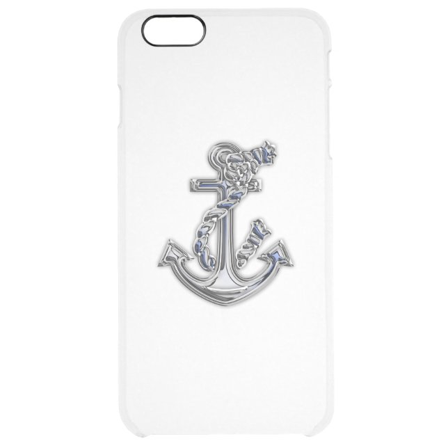 Chrome Nautical Anchor Print Uncommon iPhone Case (Back)