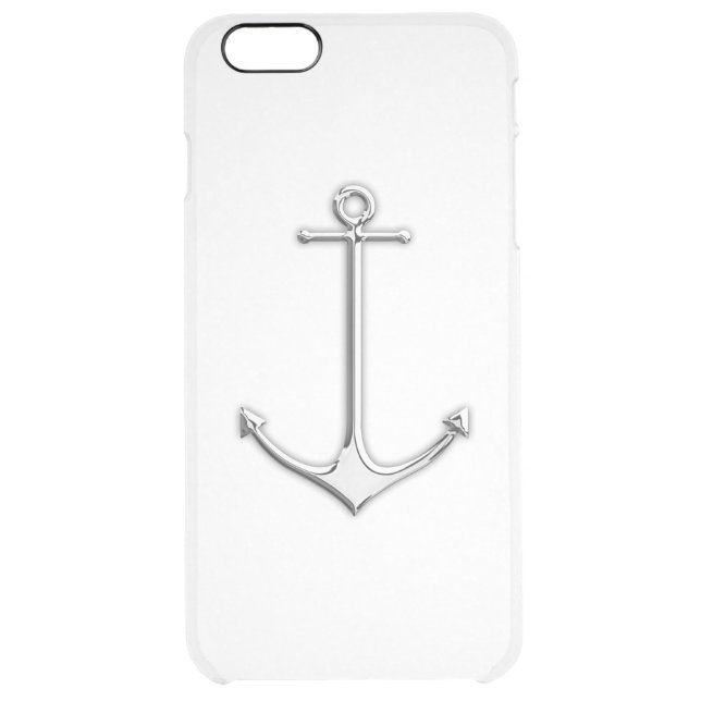 Chrome Nautical Anchor Print Uncommon iPhone Case (Back)
