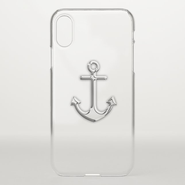 Chrome Nautical Anchor Print Uncommon iPhone Case (Back)