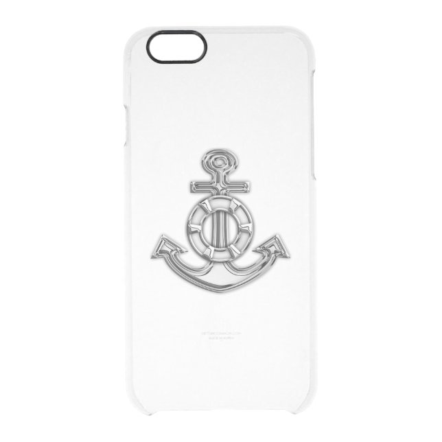 Chrome Nautical Anchor Print Uncommon iPhone Case (Back)