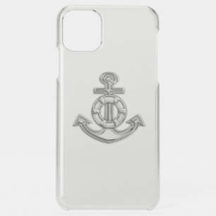 Chrome Nautical Anchor Print iPhone 11 Pro Max Case