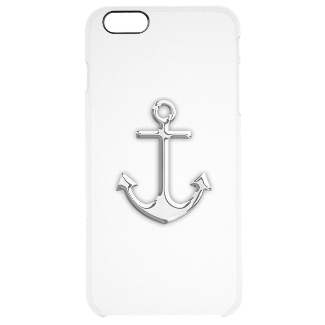 Chrome Nautical Anchor Print Uncommon iPhone Case (Back)