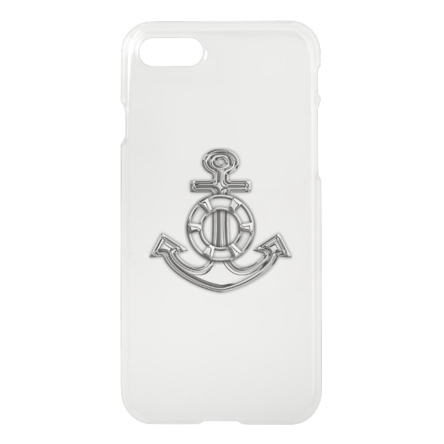 Chrome Nautical Anchor Uncommon iPhone Case (Back)