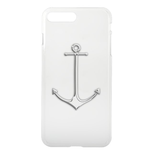 Chrome Nautical Anchor Uncommon iPhone Case (Back)