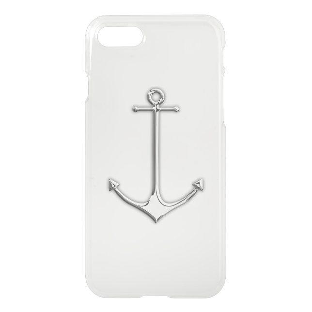 Chrome Nautical Anchor Uncommon iPhone Case (Back)