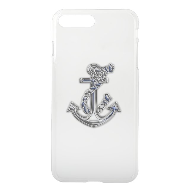 Chrome Nautical Anchor Uncommon iPhone Case (Back)