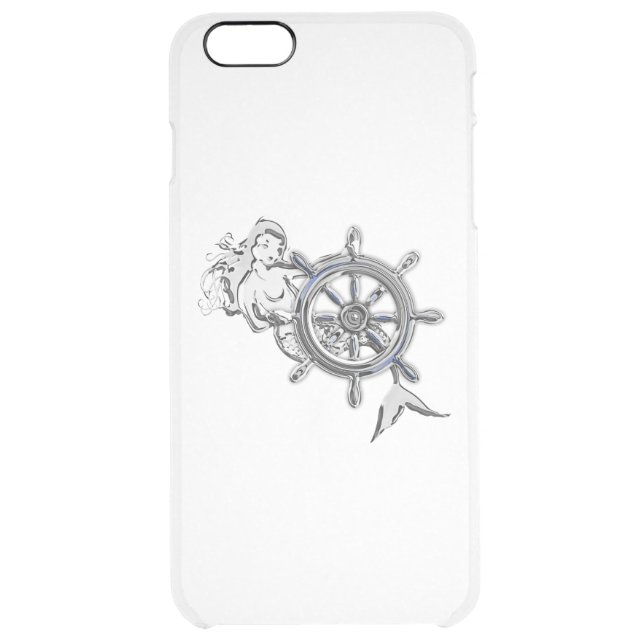 Chrome Nautical Mermaid Print Uncommon iPhone Case (Back)