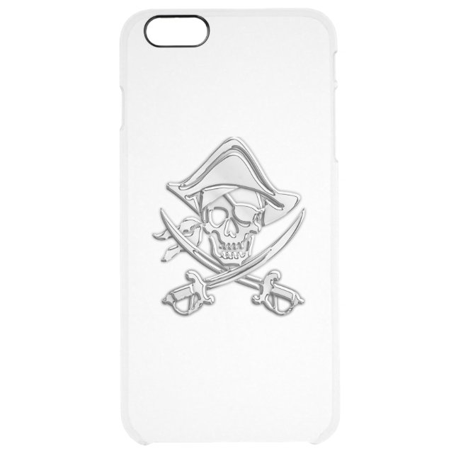 Chrome Nautical Pirate Crossbones Print Uncommon iPhone Case (Back)