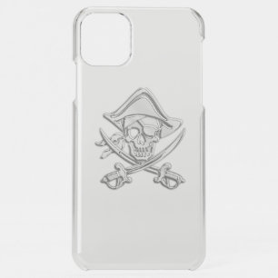 Chrome Nautical Pirate Crossbones Print iPhone 11 Pro Max Case