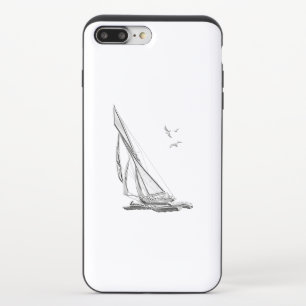 Chrome Nautical Sail Boat Print iPhone 8/7 Plus Slider Case