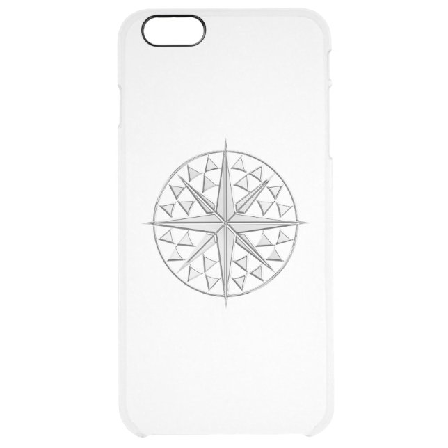 Chrome Nautical Star Compass Print Uncommon iPhone Case (Back)