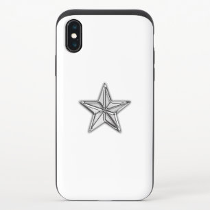 Chrome Nautical Star Print iPhone X Slider Case