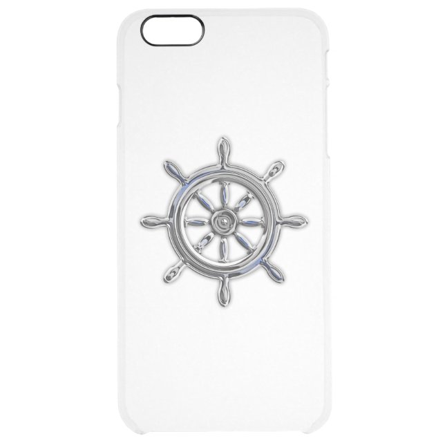 Chrome Nautical Wheel Print Uncommon iPhone Case (Back)