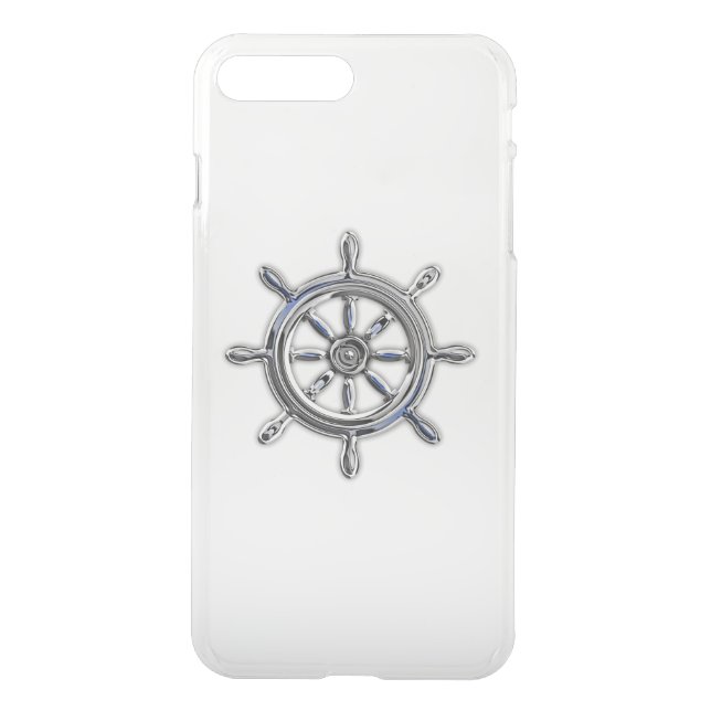 Chrome Nautical Wheel Uncommon iPhone Case (Back)