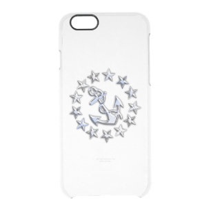 Chrome Nautical Yacht Flag Anchor Print Clear iPhone 6/6S Case