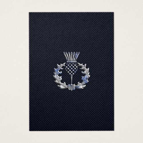 Chrome on Carbon Fiber Print Scottish Thistle